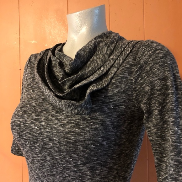 Anthropologie Deletta Heather Grey Pleated Cowlneck Top, XS - Picture 3 of 8